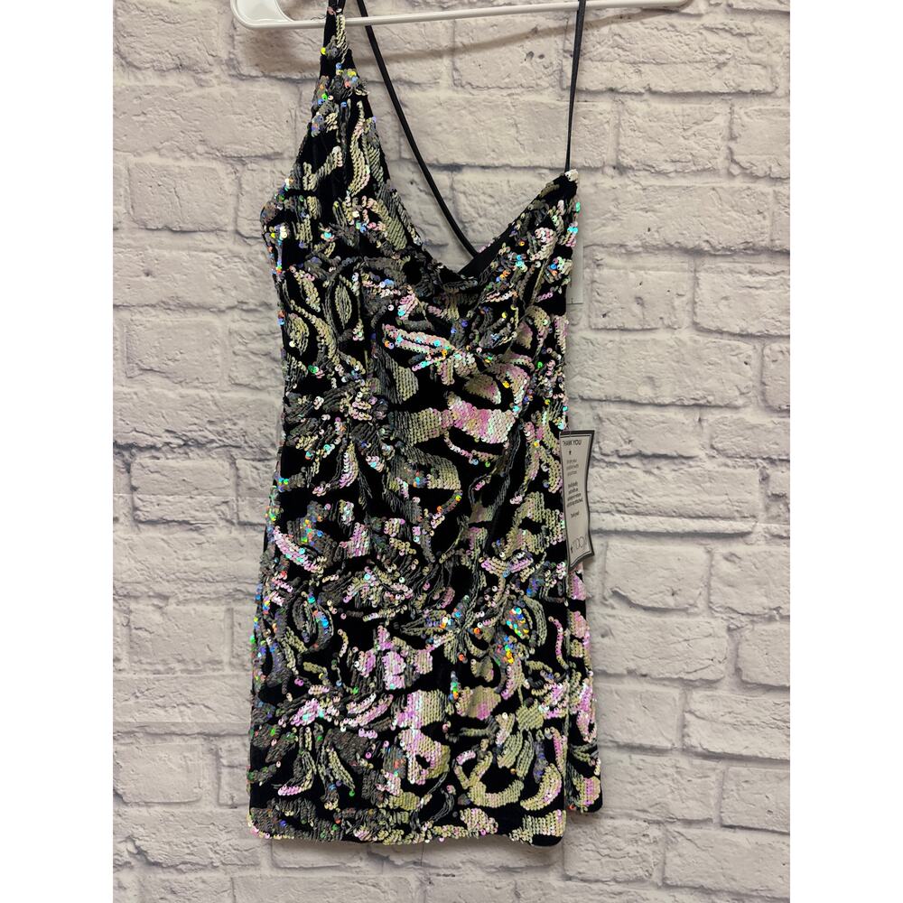 Blondie Nights 1 Shoulder Sequin Mini Bodycon Formal Dress Jr 11, Women's 10 NWT